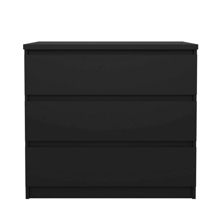 Cassettiera Aglae, Settimino multiuso, Comò camera da letto, Mobile con cassetti, 50x77 h70 cm, Nero