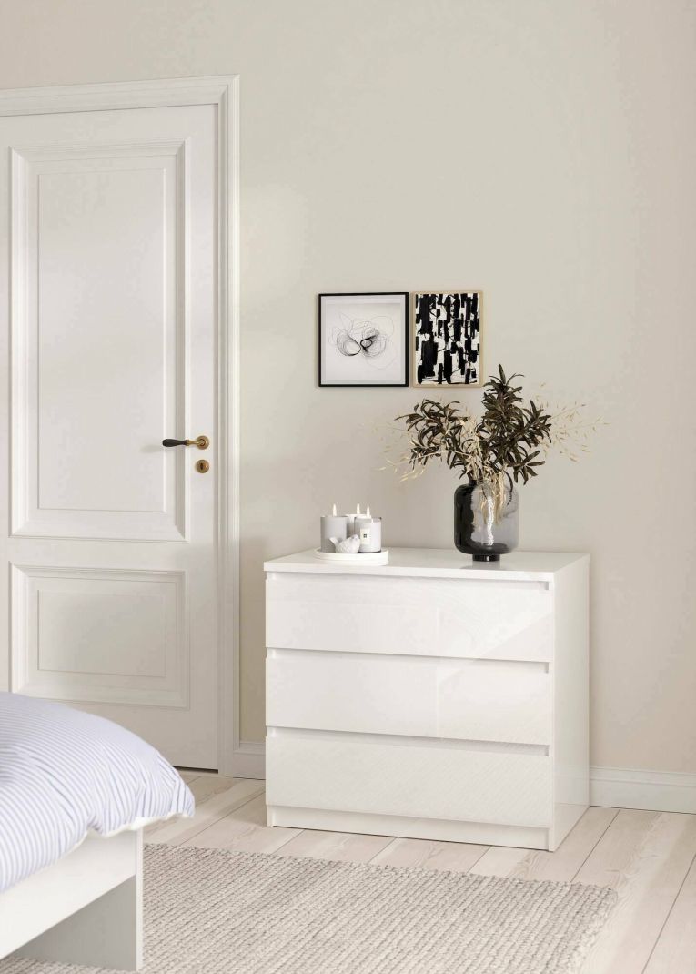 Cassettiera Aglae, Settimino multiuso, Comò camera da letto, Mobile con cassetti, 77x50 h70 cm, Bianco