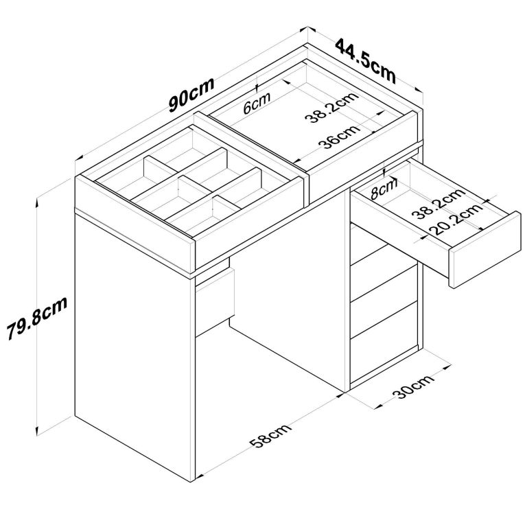 Cassettiera Aldhibah, Settimino multiuso, Comò camera da letto, Mobile con cassetti, 90x45 h80 cm, Bianco