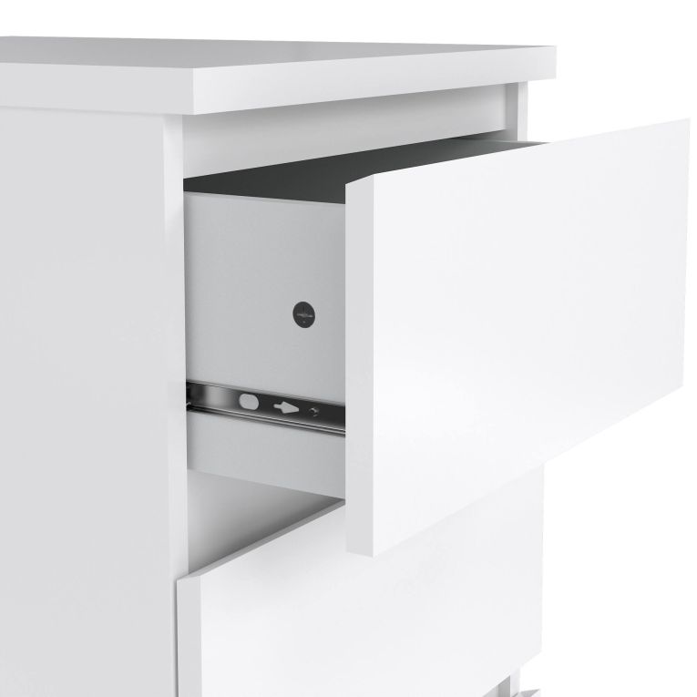 Cassettiera Ameline, Settimino multiuso, Comò camera da letto, Mobile con cassetti, 40x50 h70 cm, Bianco