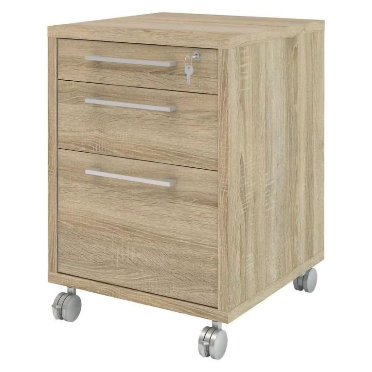 Cassettiera Apertura Scorrevole Chiusura Scorrevole 48.2x49.1x68.2h cm, Colore Ripiano Marrone - Lajatico