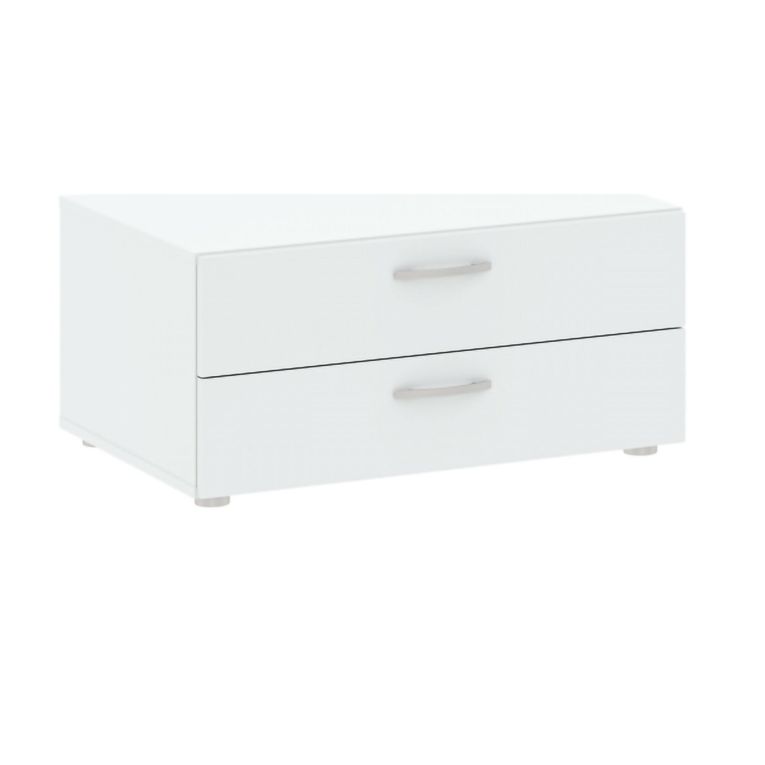 Cassettiera bassa bianca 74x35h cm - Piatto