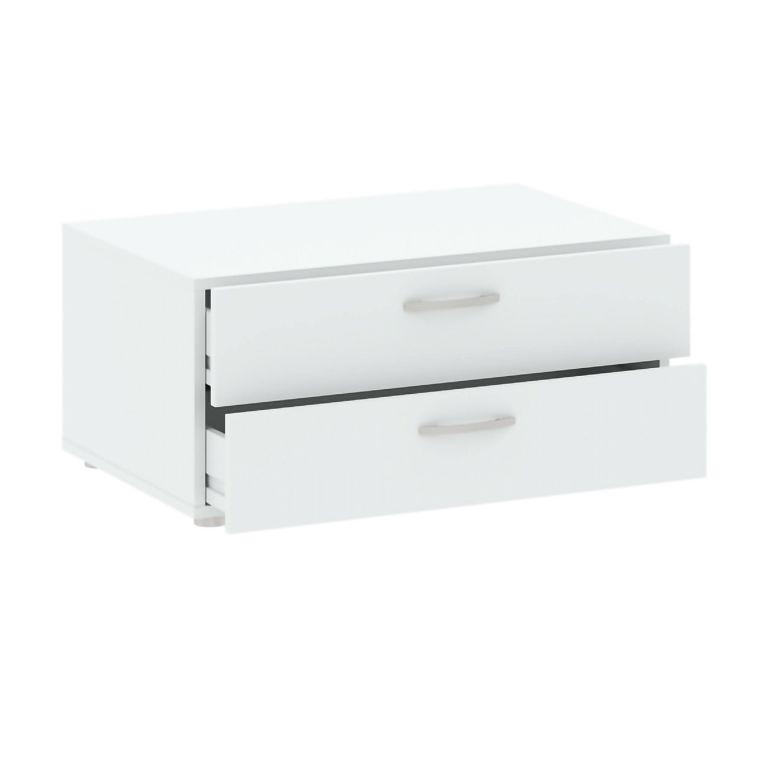 Cassettiera bassa bianca 74x35h cm - Piatto