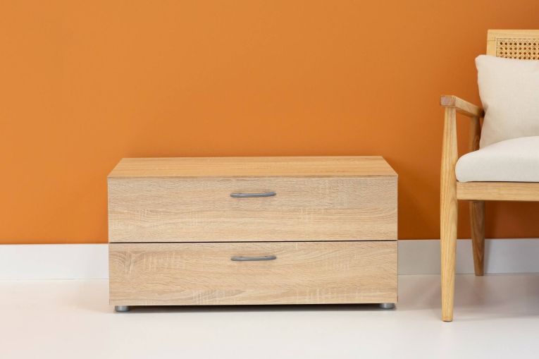 Cassettiera bassa rovere 74x35h cm - Piatto