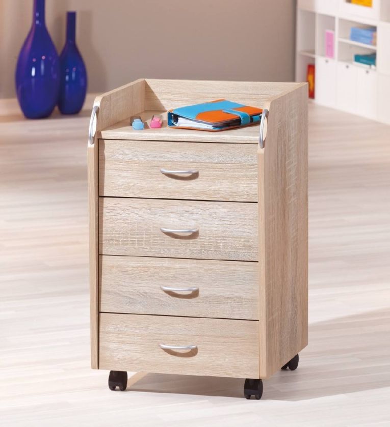Cassettiera Beige 4 Cassetti Apertura Scorrevole 40x36x65h cm, Chiusura Scorrevole - Manco