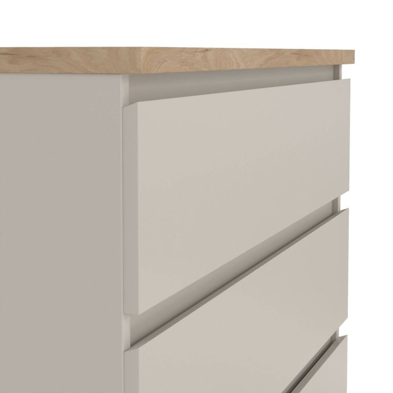 Cassettiera Beige 5 Cassetti Apertura Scorrevole 77x50x111h cm, Chiusura Scorrevole - Ansel