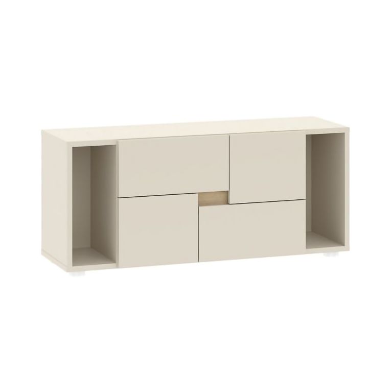 Cassettiera Beige Cashmere 2 Cassetti Apertura Scorrevole 94x30x40h cm, Chiusura Scorrevole - Lamimoli
