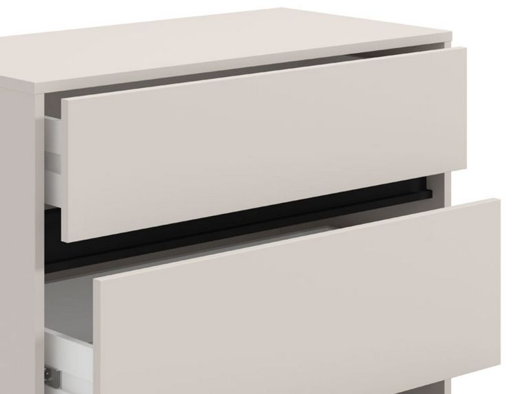 Cassettiera Beige Nero 3 Cassetti Apertura Scorrevole 80x40x90h cm, Chiusura Scorrevole - Mapello