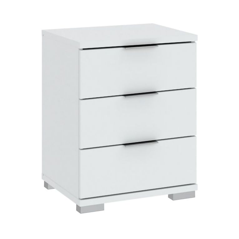 Cassettiera Bianco 3 Cassetti Apertura Scorrevole 46x42x61h cm, Chiusura Scorrevole - Laharo