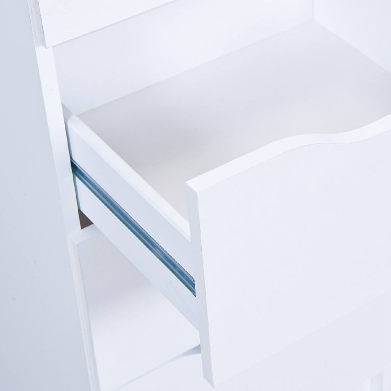 Cassettiera Bianco 4 Cassetti Apertura Scorrevole 40x40x92h cm, Chiusura Scorrevole - Sarroch