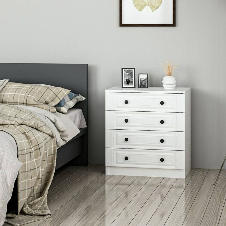 Cassettiera Bianco 7 Cassetti Apertura Scorrevole 72x42x77h cm, Chiusura Scorrevole - Gardo