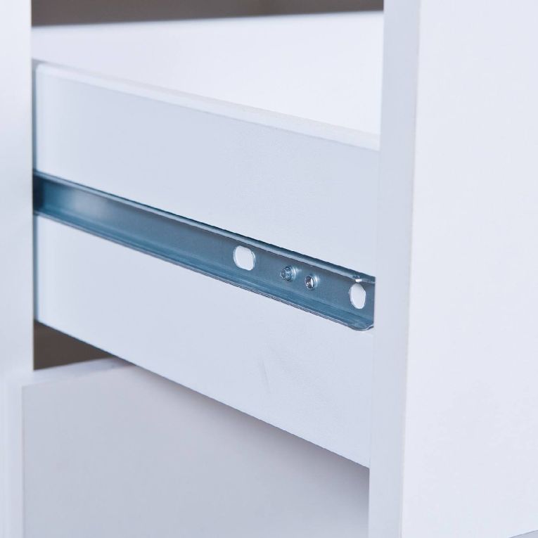 Cassettiera Bianco 8 Cassetti Apertura Scorrevole 80x40x91h cm, Chiusura Scorrevole - Ponzone