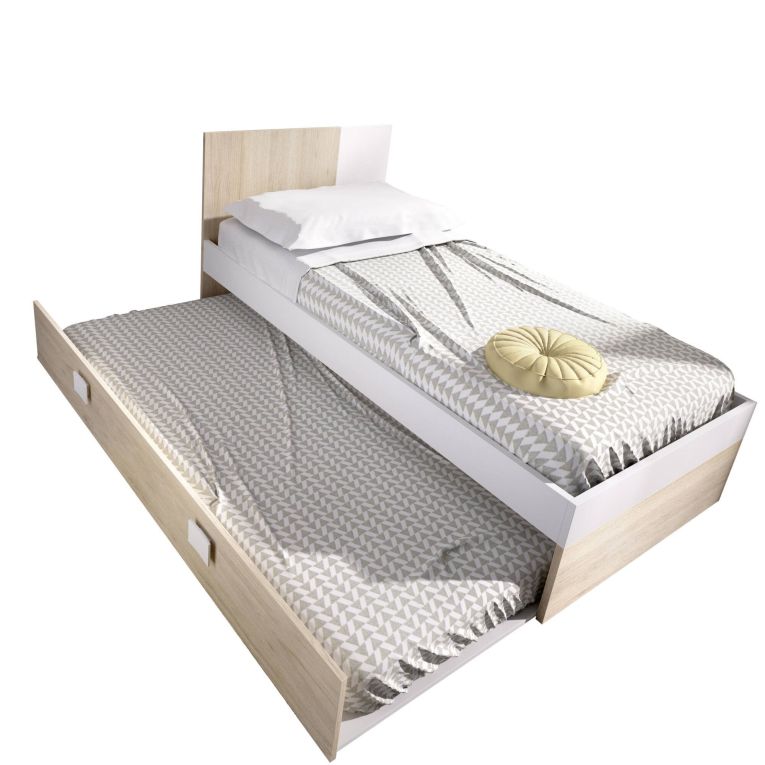 Cassettiera Bianco Marrone Rovere un Cassetto Apertura Scorrevole 190x93x25h cm, Chiusura Scorrevole - Caudina
