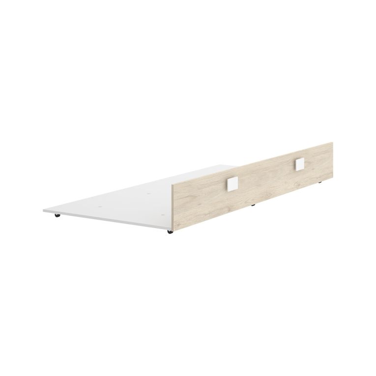 Cassettiera Bianco Marrone Rovere un Cassetto Apertura Scorrevole 190x93x25h cm, Chiusura Scorrevole - Caudina