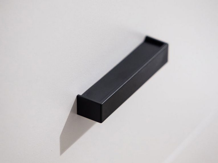 Cassettiera Bianco Nero 3 Cassetti Apertura Scorrevole 80x40x90h cm, Chiusura Scorrevole - Portio