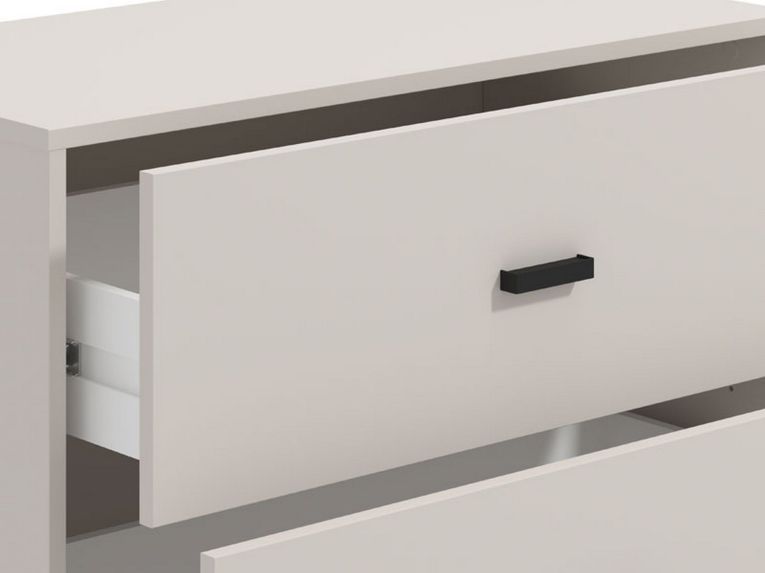 Cassettiera Bianco Nero 3 Cassetti Apertura Scorrevole 80x40x90h cm, Chiusura Scorrevole - Portio