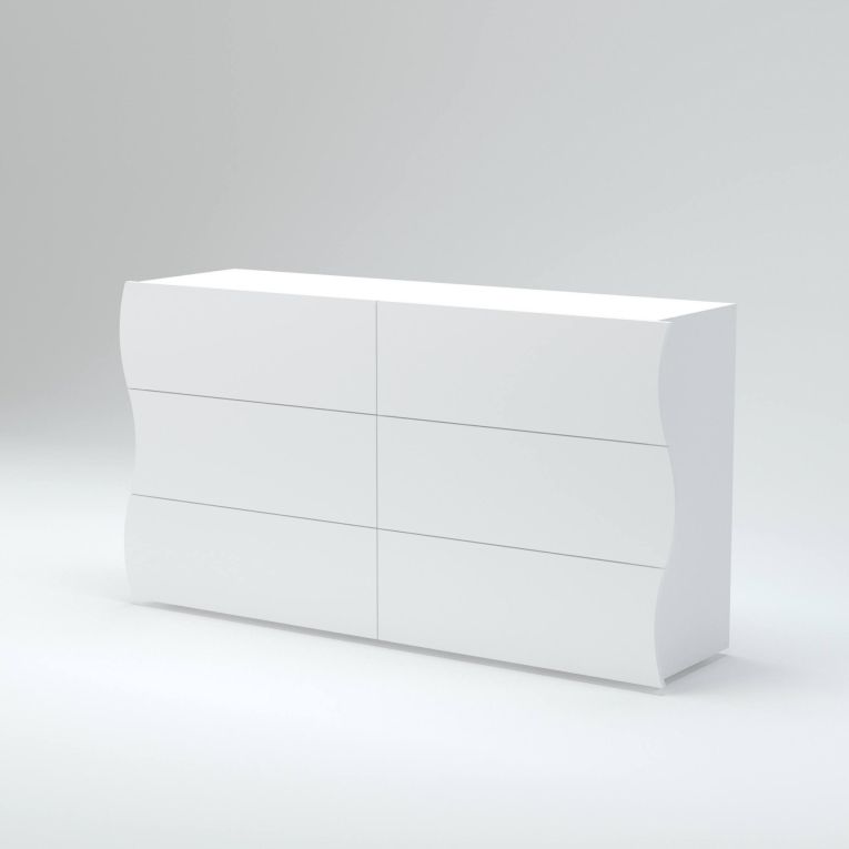 Cassettiera camera da letto bianca lucida 155x81h cm - Aton