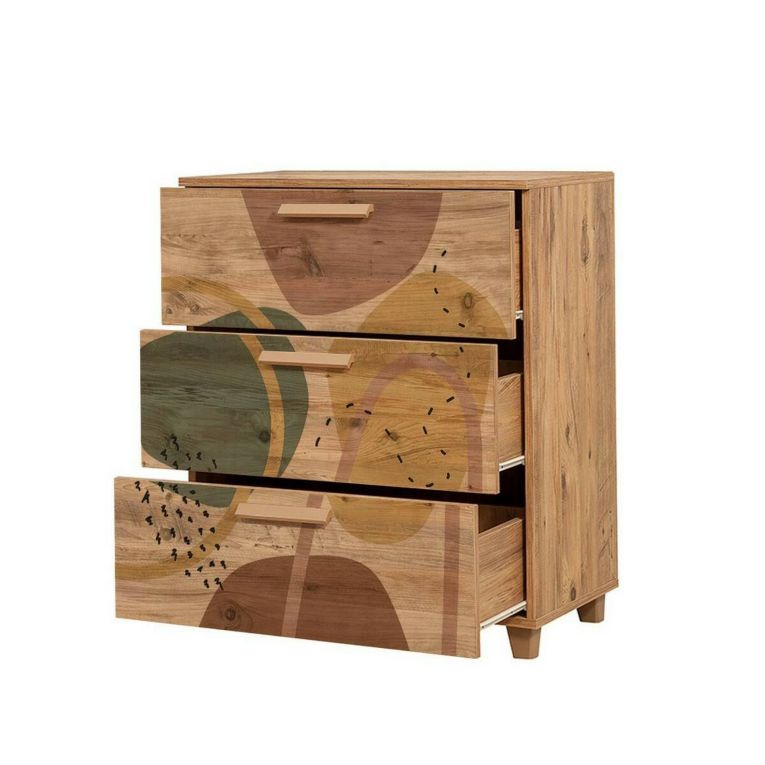 Cassettiera camera da letto quercia 80x95h cm - Dacia