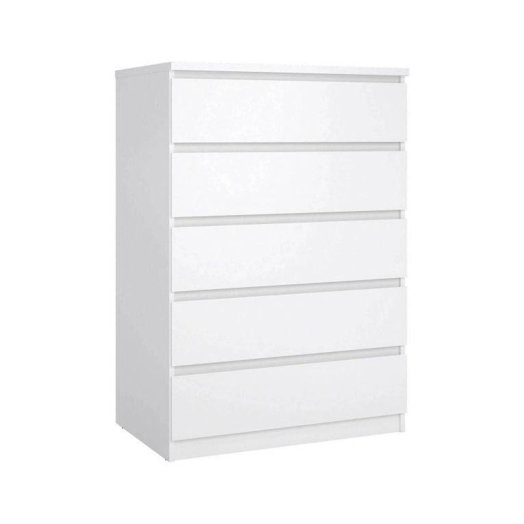 Cassettiera cassetti grandi bianca lucida 77x111h cm - Ansel