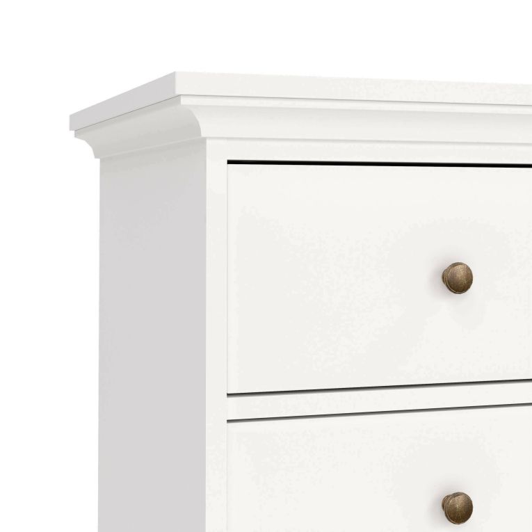 Cassettiera Clairett, Settimino multiuso, Comò camera da letto, Mobile con cassetti, 96x49 h87 cm, Bianco