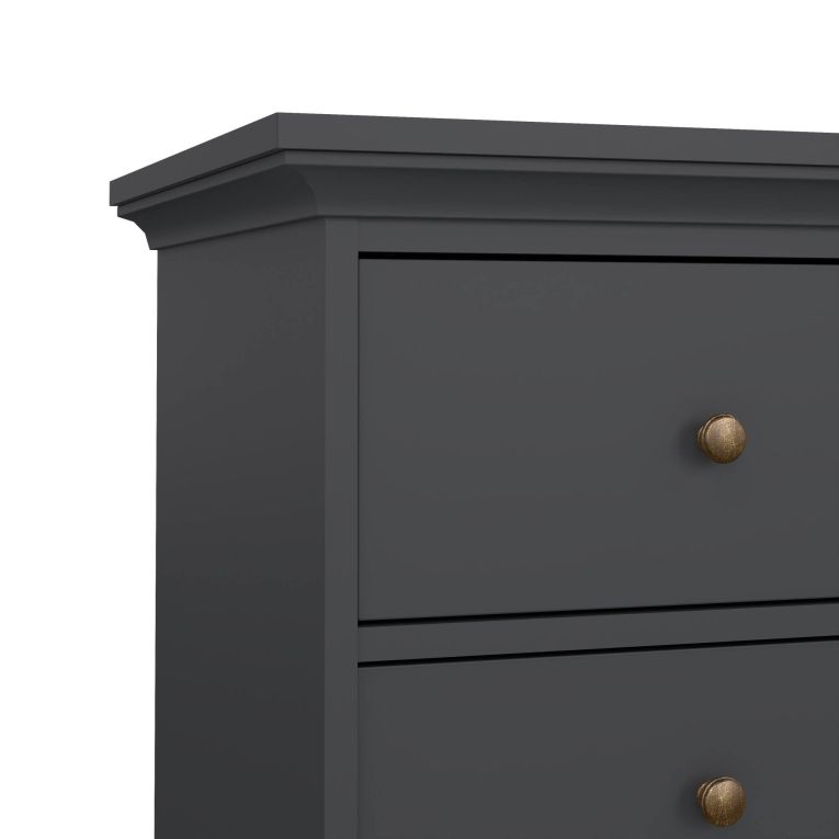 Cassettiera Clairett, Settimino multiuso, Comò camera da letto, Mobile con cassetti, 96x49 h87 cm, Grigio