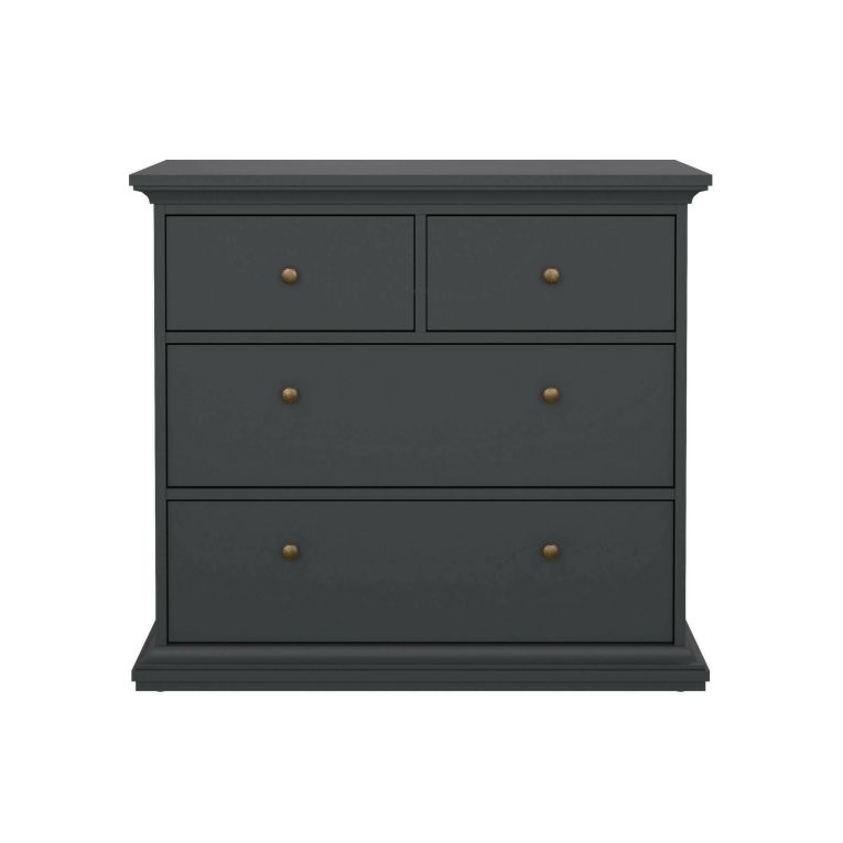 Cassettiera Clairett, Settimino multiuso, Comò camera da letto, Mobile con cassetti, 96x49 h87 cm, Grigio