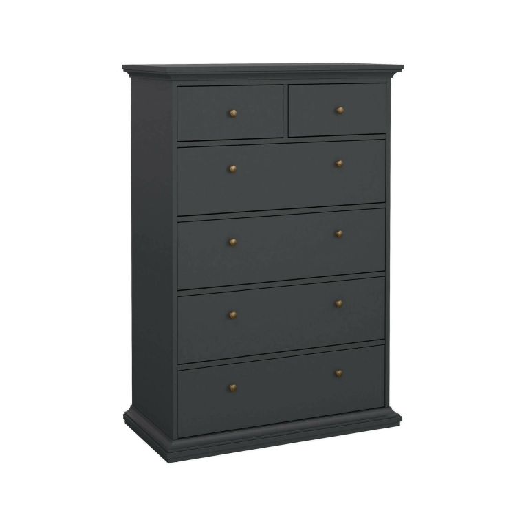 Cassettiera Colombe, Settimino multiuso, Comò camera da letto, Mobile con cassetti, 96x49 h139 cm, Grigio