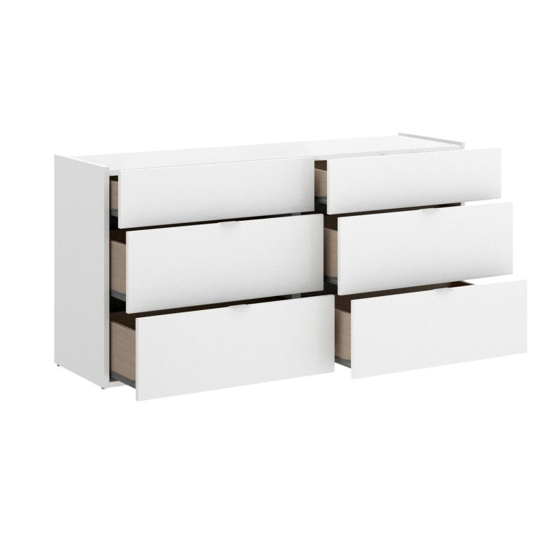 Cassettiera con maniglie bianca 120x62h cm - Avana