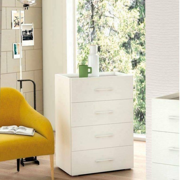 Cassettiera con maniglie bianca 60x87h cm - Solano