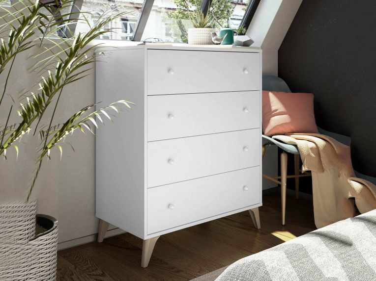 Cassettiera con maniglie bianca 78x95h cm - Aquilea