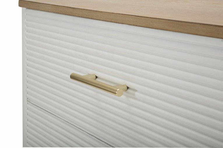 Cassettiera con maniglie bianca e marrone 78x80h cm - Phaidone
