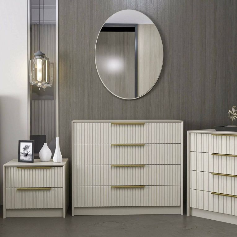 Cassettiera con maniglie cemento 100x85h cm - Nepartak