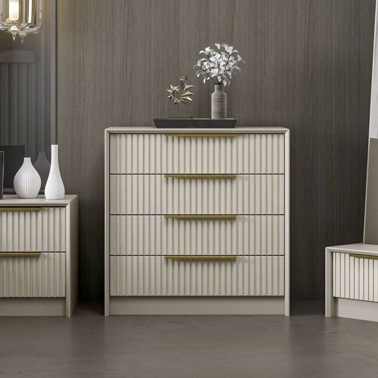 Cassettiera con maniglie cemento 72x77h cm - Fanoos