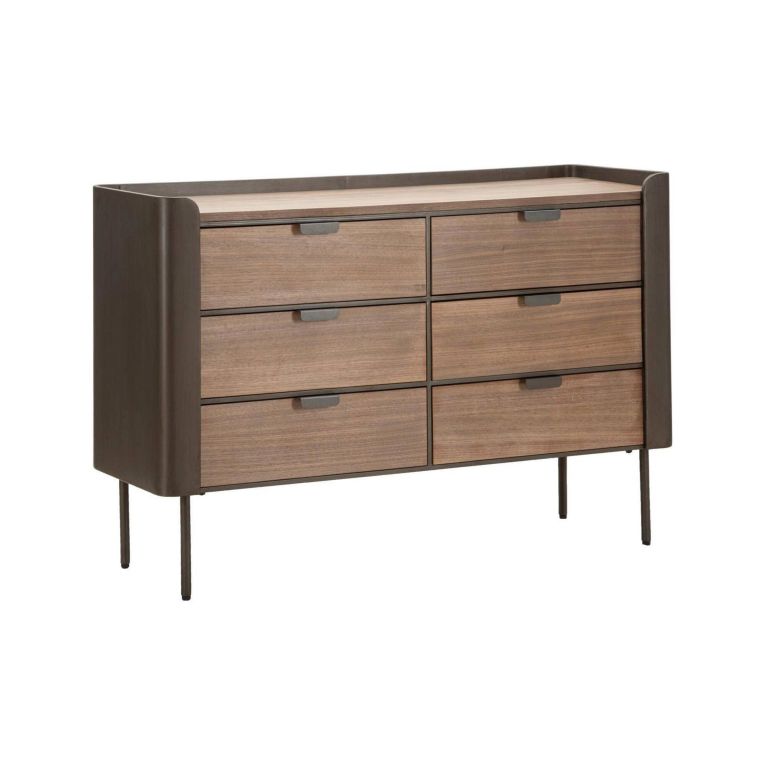 Cassettiera con maniglie grigia e marrone 120x79h cm - Kasten