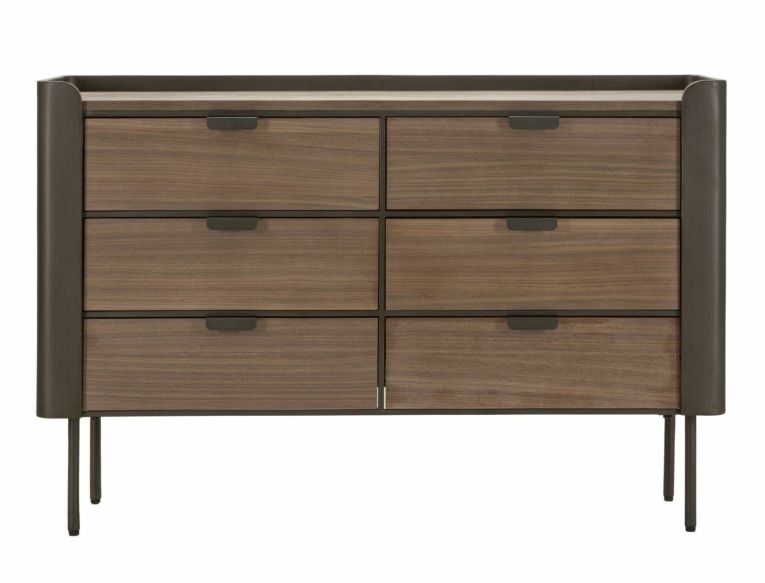 Cassettiera con maniglie grigia e marrone 120x79h cm - Kasten