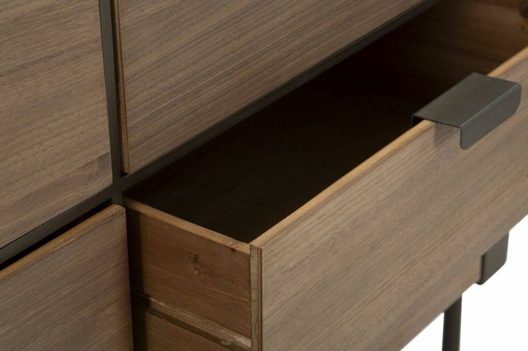 Cassettiera con maniglie grigia e marrone 120x79h cm - Kasten
