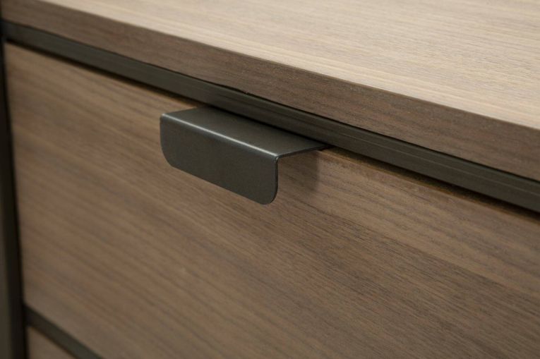 Cassettiera con maniglie grigia e marrone 120x79h cm - Kasten