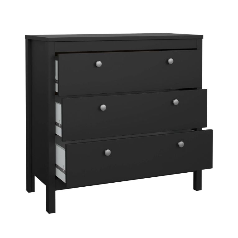 Cassettiera con maniglie nera 82x79h cm - Sagar