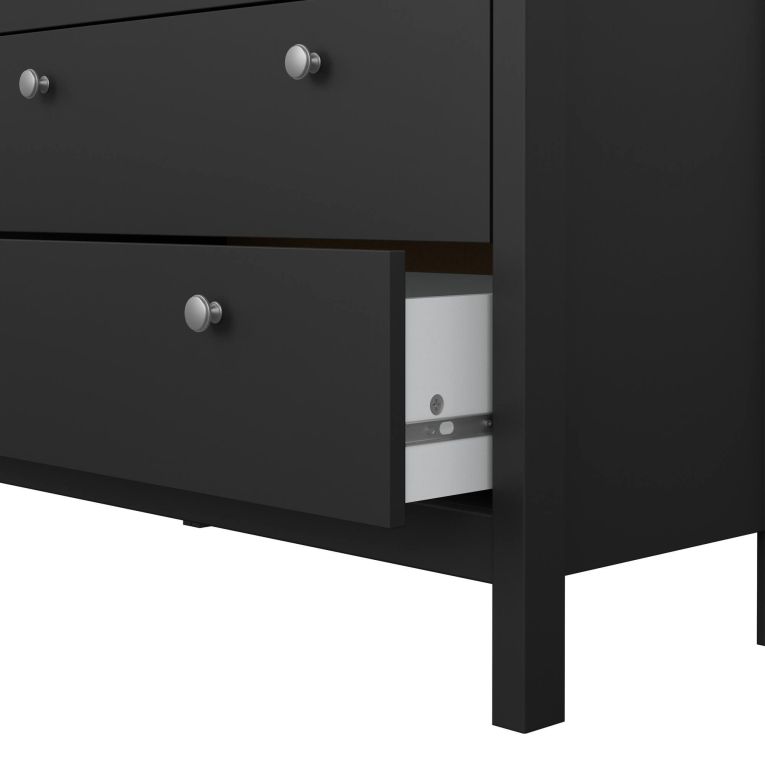 Cassettiera con maniglie nera 82x98h cm - Nicholas