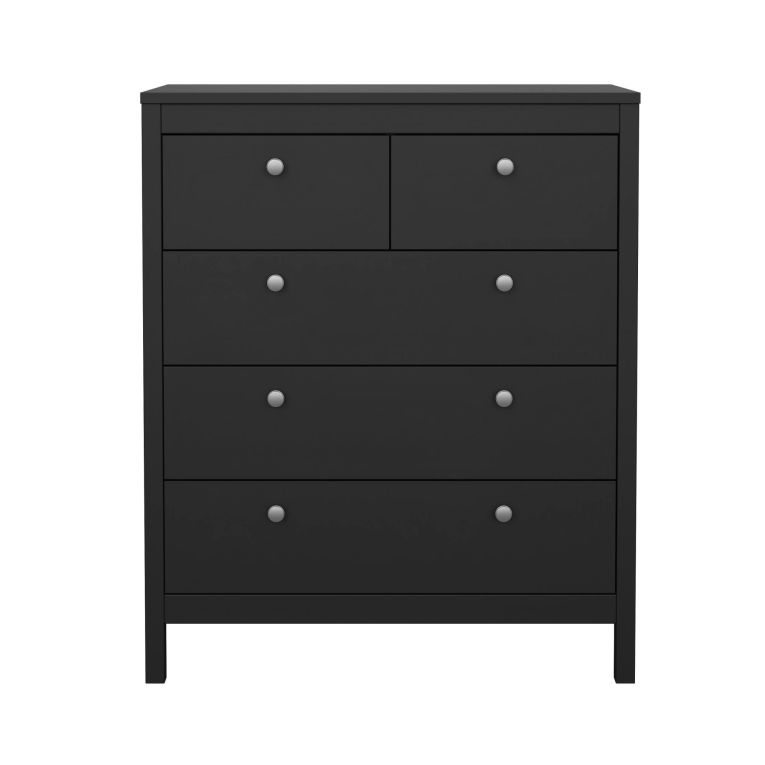 Cassettiera con maniglie nera 82x98h cm - Nicholas
