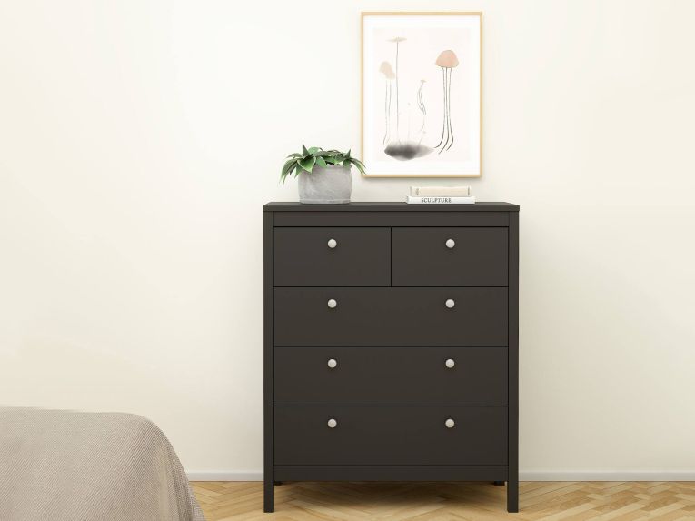Cassettiera con maniglie nera 82x98h cm - Nicholas