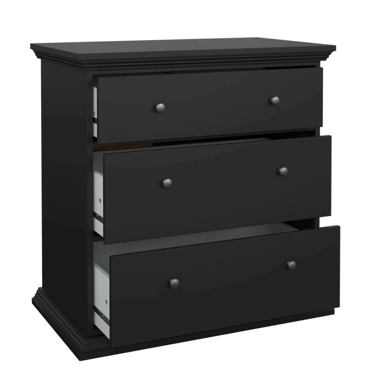 Cassettiera con maniglie nera 86x88h cm - Domeng
