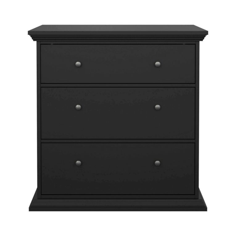 Cassettiera con maniglie nera 86x88h cm - Domeng