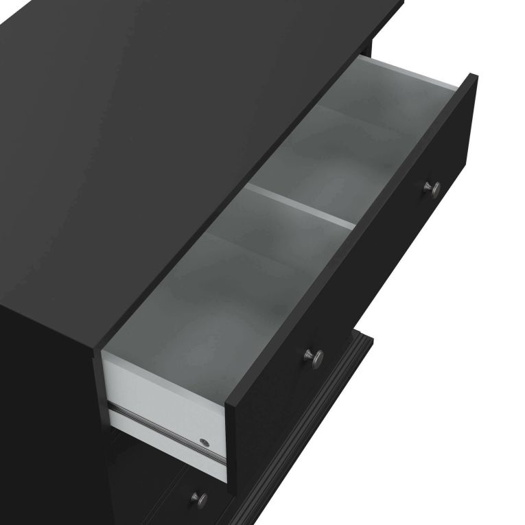 Cassettiera con maniglie nera 86x88h cm - Domeng