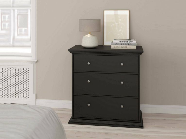 Cassettiera con maniglie nera 86x88h cm - Domeng