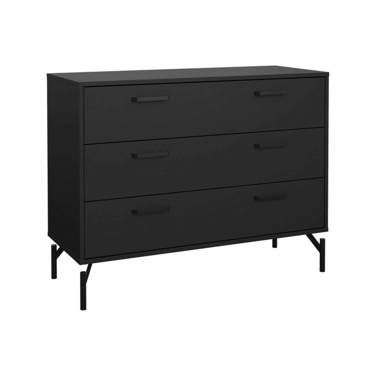 Cassettiera con maniglie nera 98x76h cm - Theodule