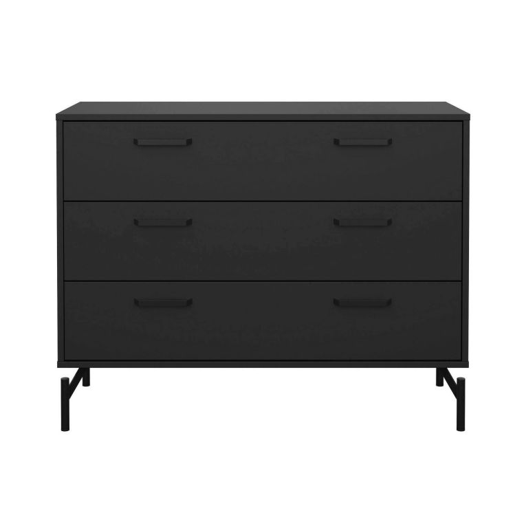 Cassettiera con maniglie nera 98x76h cm - Theodule