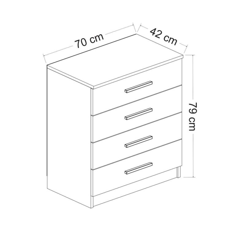Cassettiera con maniglie noce 70x42h cm - Kalmaegi