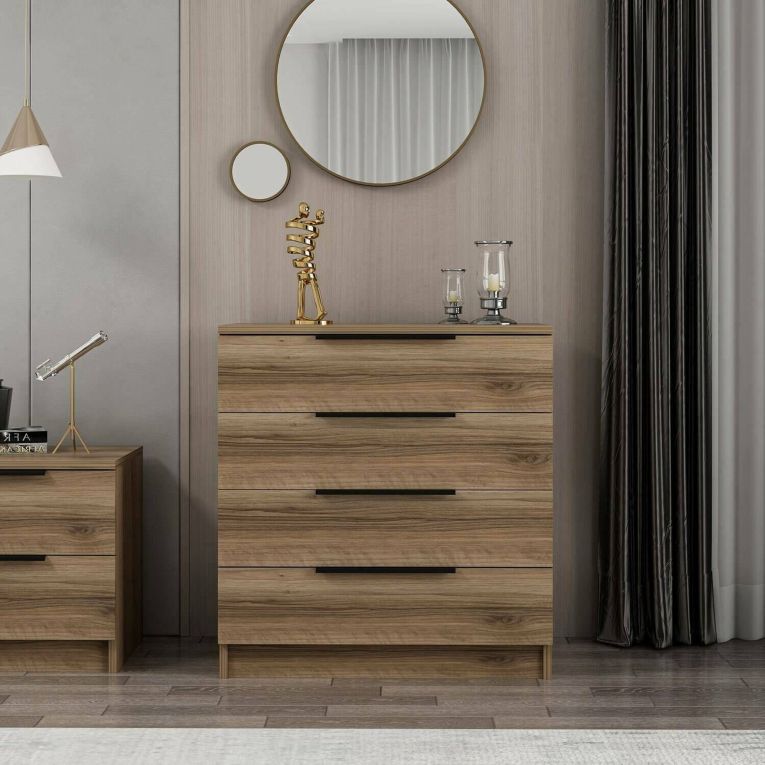 Cassettiera con maniglie noce 73x77h cm - elysee