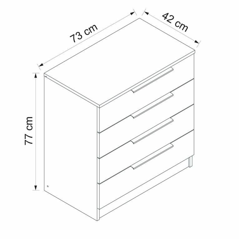 Cassettiera con maniglie noce 73x77h cm - elysee